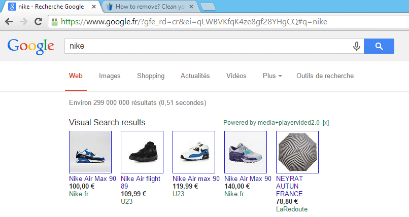 visual search results