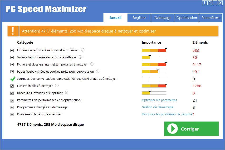 pc speed maximizer erreurs